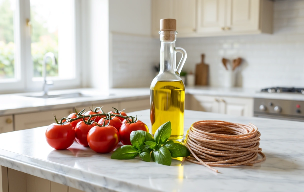 Ingredienti freschi della cucina sana italiana